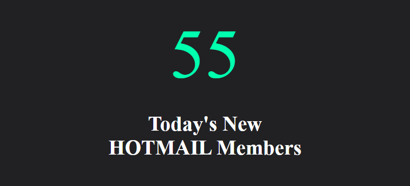 Today's New Hotmail Email Address