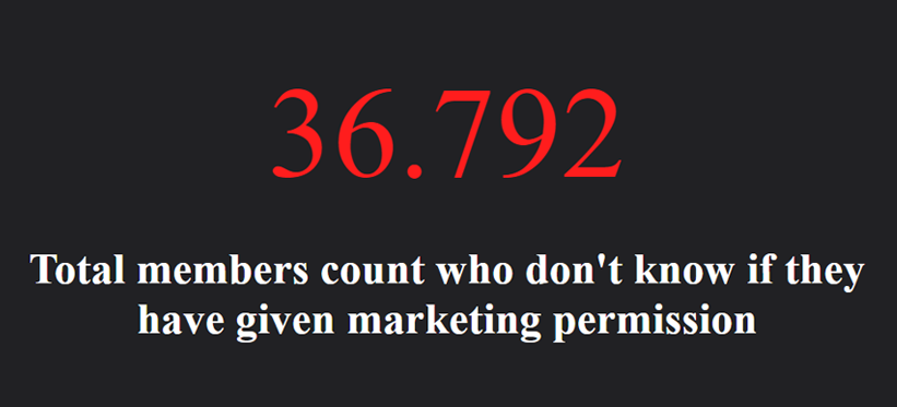 Total Members With Unknown Marketing Permission