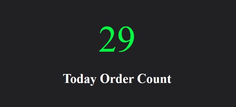 Today Order Count