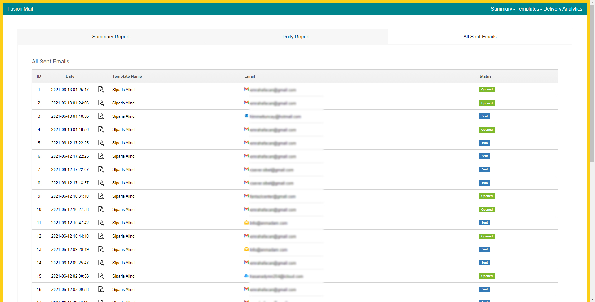 Fusion Email — Settings