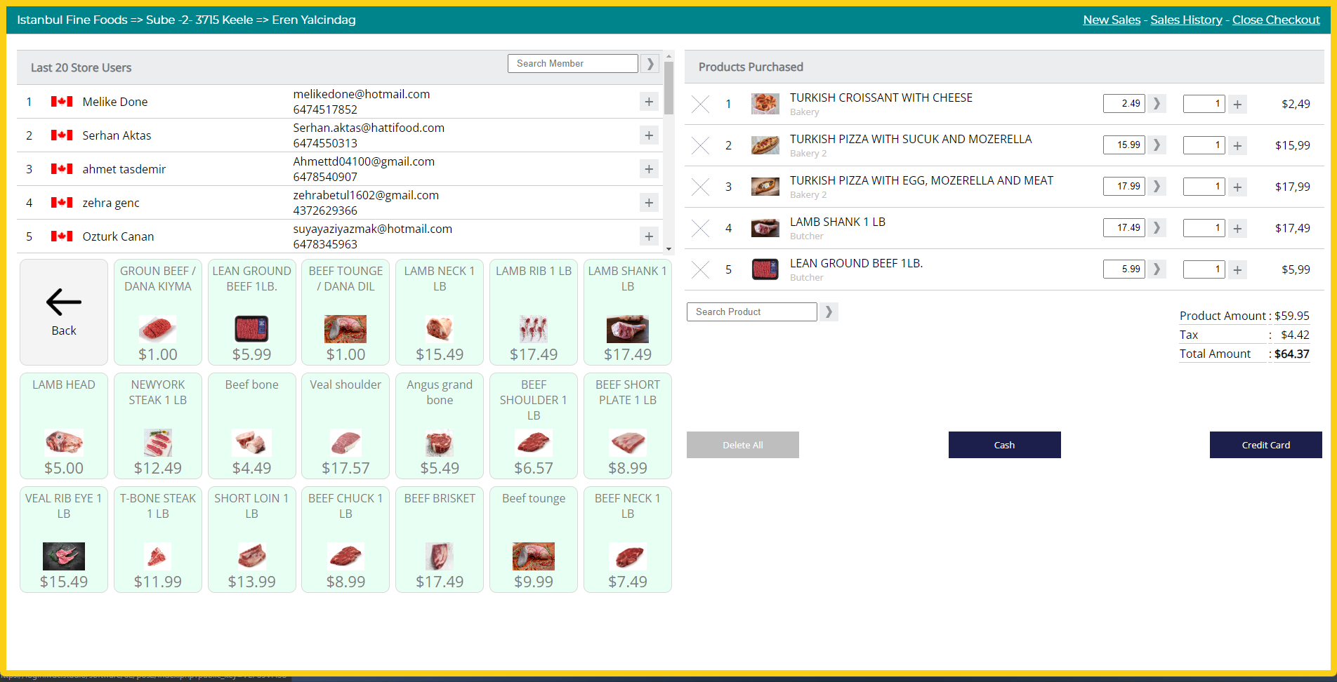 WDC Pos checkout screen